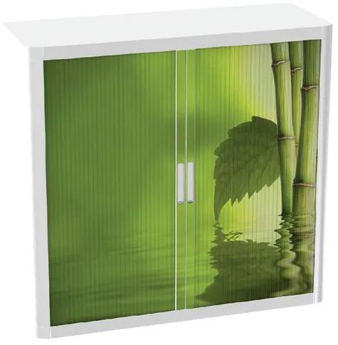 Paperflow  Fém iratszekrény, rolós, 104 x 110 x 41,5 cm, bambusz%