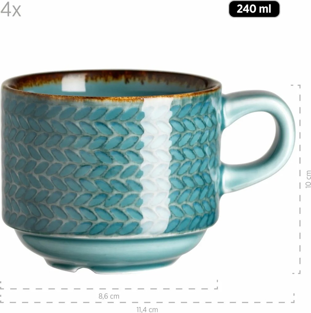 Mäser 12 darabos kávéskészlet PROSPERO – türkiz