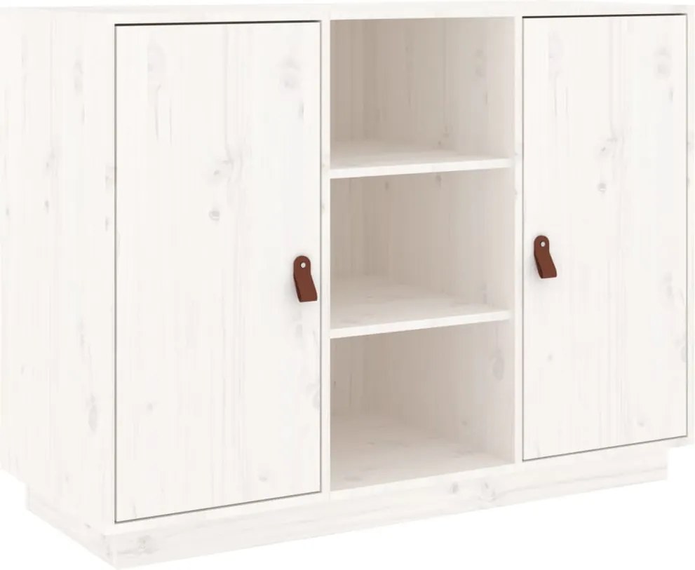 vidaXL fehér tömör fenyőfa tálalószekrény 100 x 40 x 75 cm
