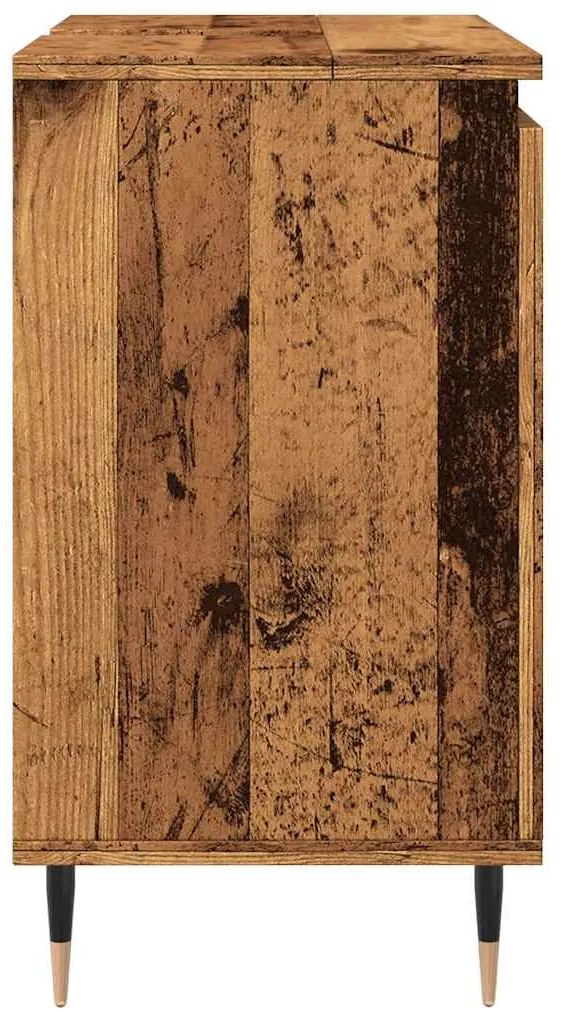 antik fa színű szerelt fa fürdőszobaszekrény 58 x 33 x 60 cm