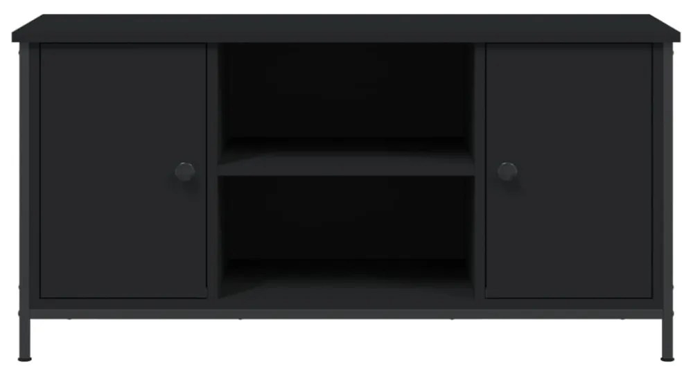 fekete szerelt fa TV-szekrény 100x40x50 cm