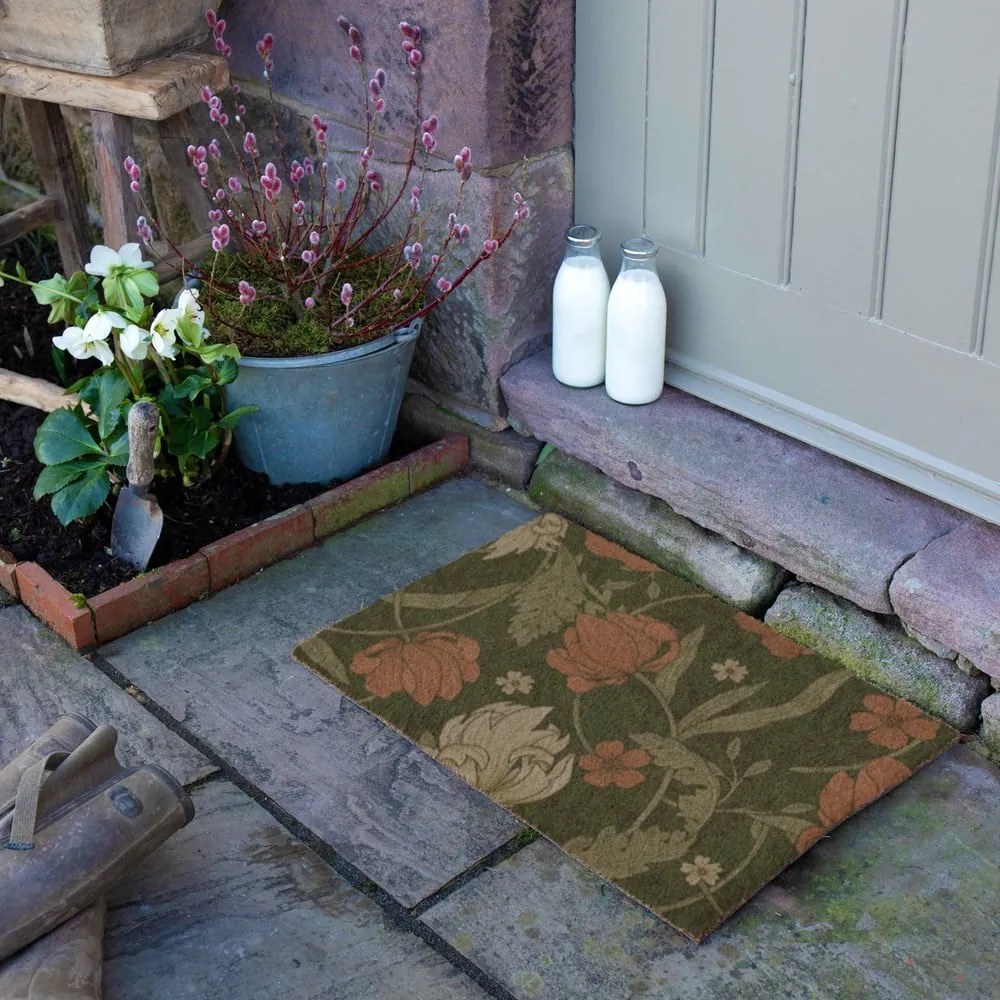 Kókuszrost lábtörlő 60x90 cm William Morris Rose – Artsy Doormats