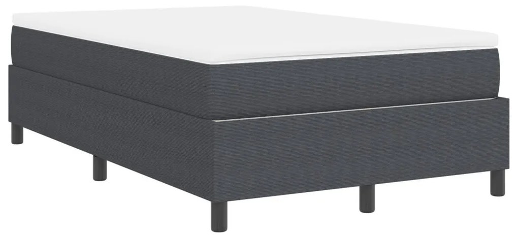 Boxspring ágy matraccal Sötétszürke 120x200 cm Kordbársony szövet