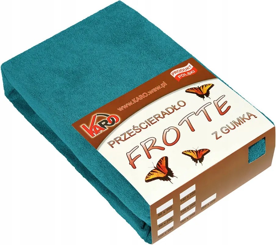 Gumis Frottír Lepedő Türkizkék Karo Méret 90x200 Rugalmas