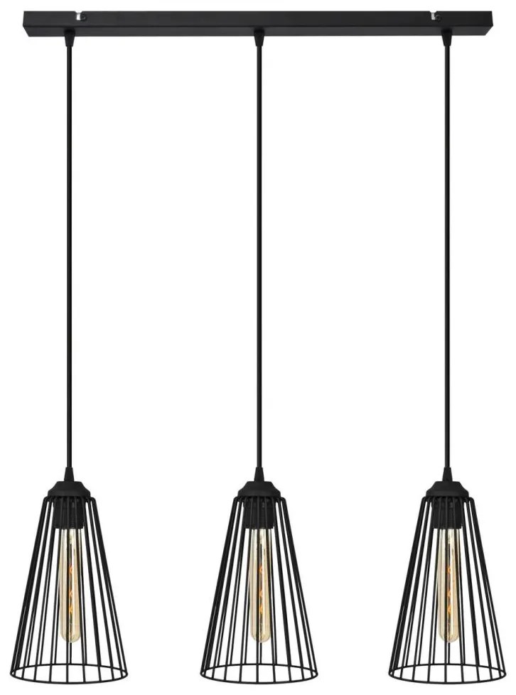 Csillár zsinóron TORRI 3xE27/15W/230V fekete