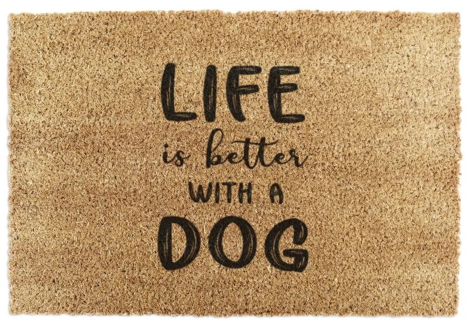 Kókuszrost lábtörlő 40x60 cm Life Is Better With a Dog – Artsy Doormats