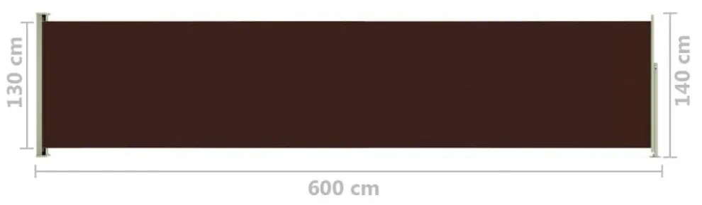 barna kihúzható oldalsó terasznapellenző 140 x 600 cm