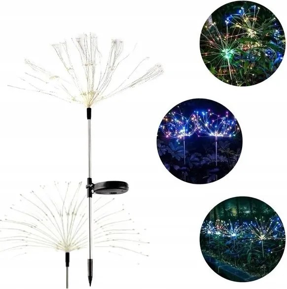 LED-es Kerti Lámpa Napelemes Beszúrható Dekoratív Pitypang 72cm