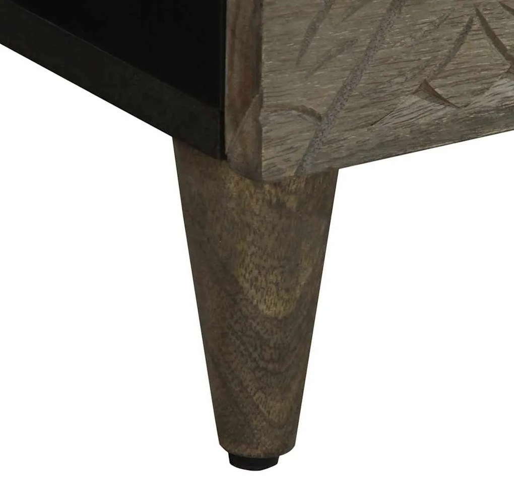 2 db világosszürke tömör mangófa éjjeliszekrény 40 x 33 x 46 cm