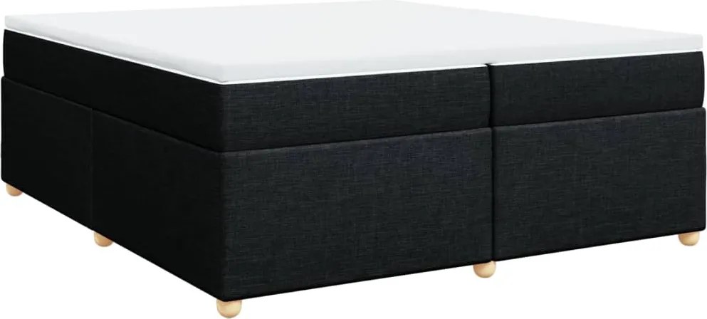 vidaXL fekete szövet rugós ágy matraccal 200 x 200 cm
