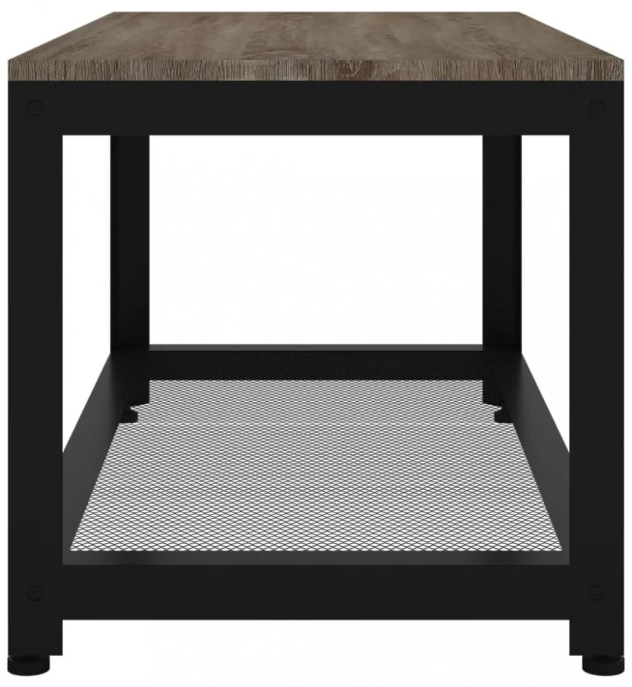 szürke és fekete MDF és vas dohányzóasztal 90x45x45 cm