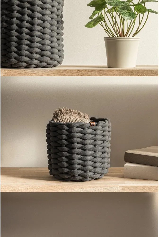 Textil tárolókosár ø 21x17 cm Peach Skin Round S – Bigso