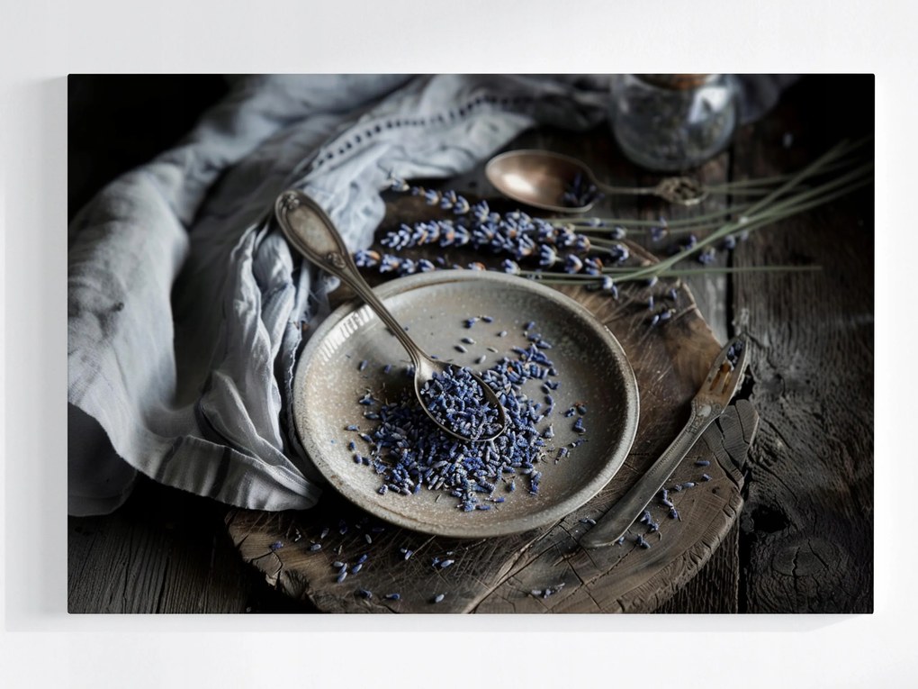 Poszter Herbária Konyha Szárított Levendula Virágok Gyógynövények 60x40