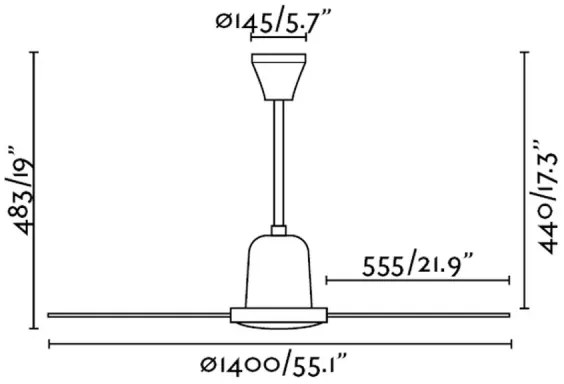FARO 33001 - Mennyezeti ventilátor INDUS á. 140 cm