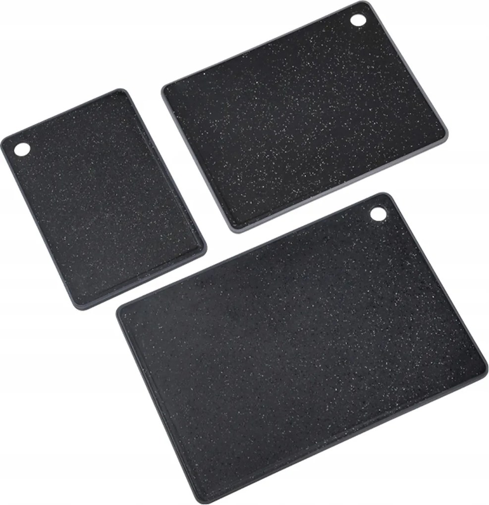 Fekete vágódeszka szett 3 db-os, Műanyag