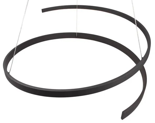 Fekete LED függőlámpa hangvezérléssel-mobil alkalmazás vezérléssel, fém búrával ø 75 cm Cinardi – CINQUE