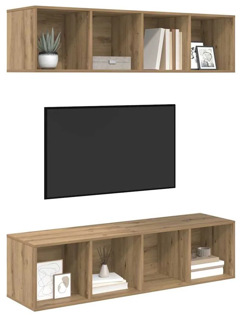 TV szekrény garnitúra 2 pcs kézműves tölgy 37 x 37 x 142.5 cm