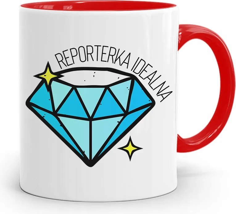 Piros Bögre Ajándék Riporter Újságírónak, fényképes nyomtatással