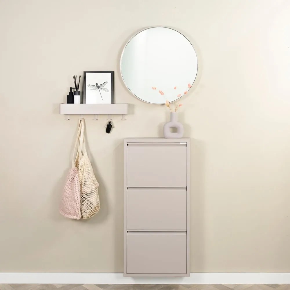 Szürkésbarna fém billenő ajtós cipőtartó 50x103x15 cm Billy – Spinder Design