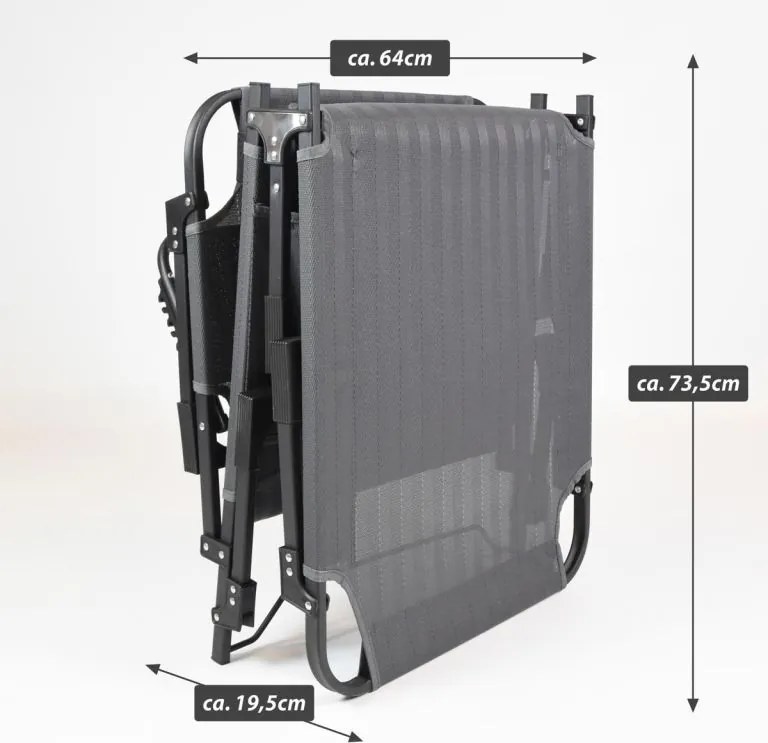 Összecsukható nyugágy párnával 189 x 63 x 34 cm szürke