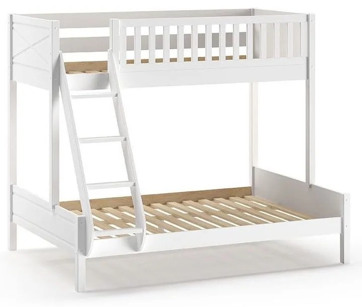 Fehér emeletes gyerekágy 140x200-90x200 cm Scott - Vipack