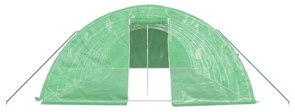 zöld acélvázas melegház 50 m² 10 x 5 x 2,3 m