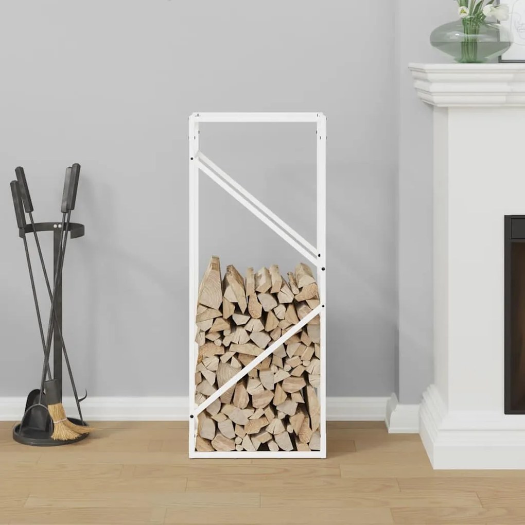 fehér hidegen hengerelt acél tűzifatároló 40x25x100 cm