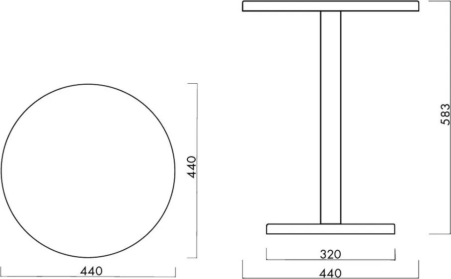 Kerek tárolóasztal ø 44 cm Odo – noo.ma
