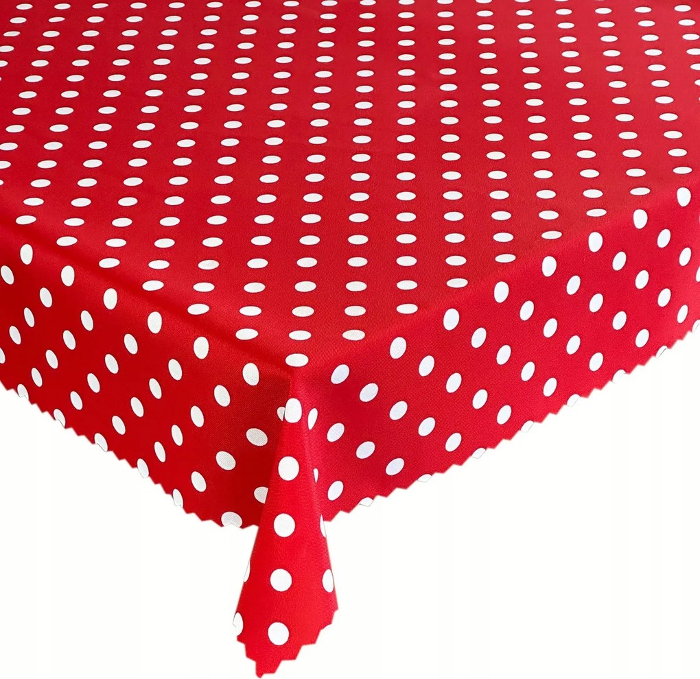 Abrosz Foltálló Asztal Pöttyös Piros 160x340 cm