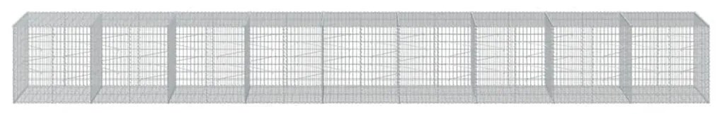 horganyzott vas gabion kosár fedéllel 900 x 100 x 100 cm