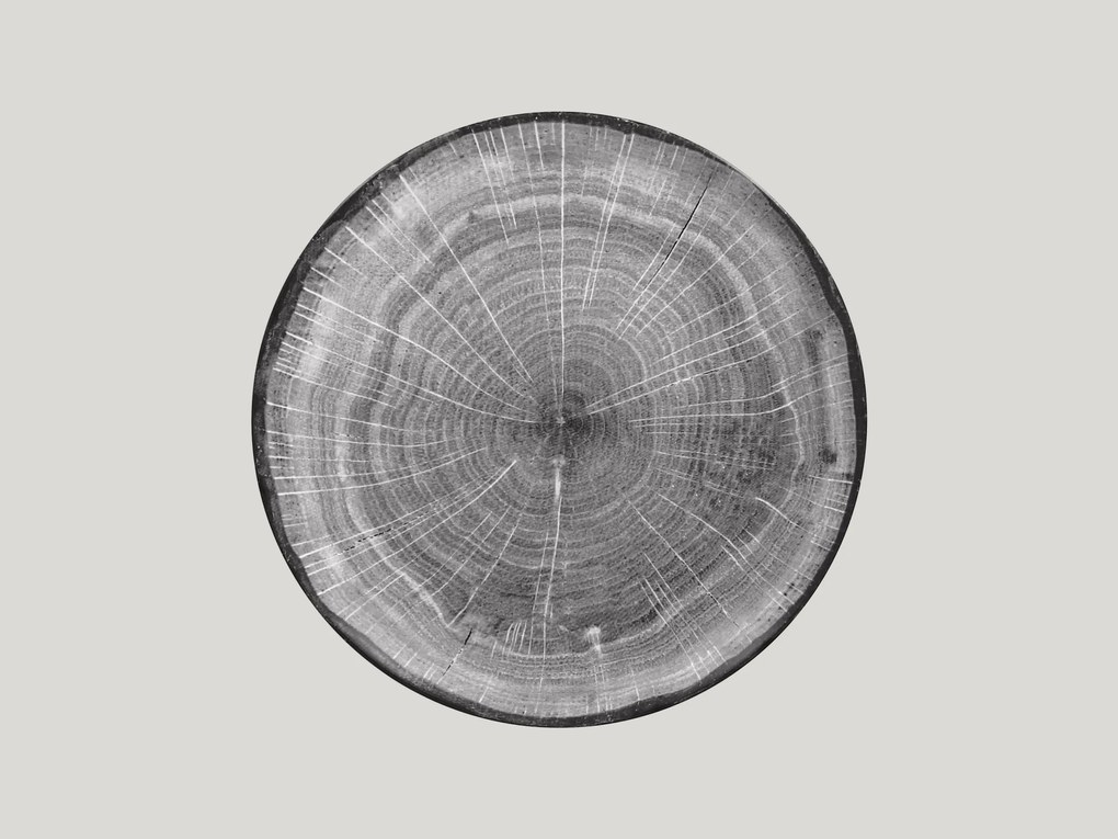 Porcelán Rak Woodart lapostányér szürke 24 cm