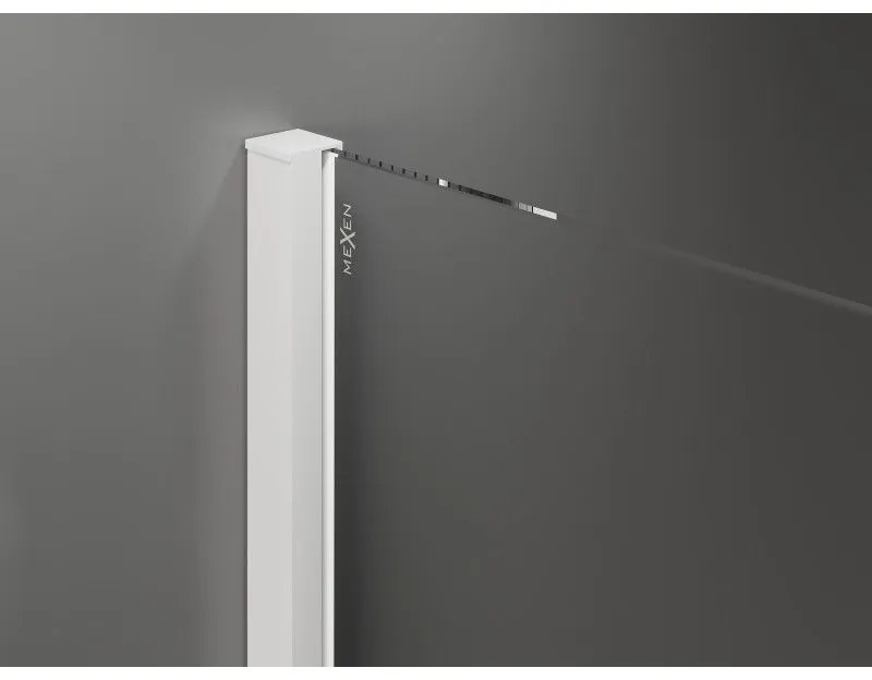 Mexen Velar, nyitható tolóajtó 160x200 cm, 8 mm átlátszó üveg, fehér profil, 871-160-000-01-20