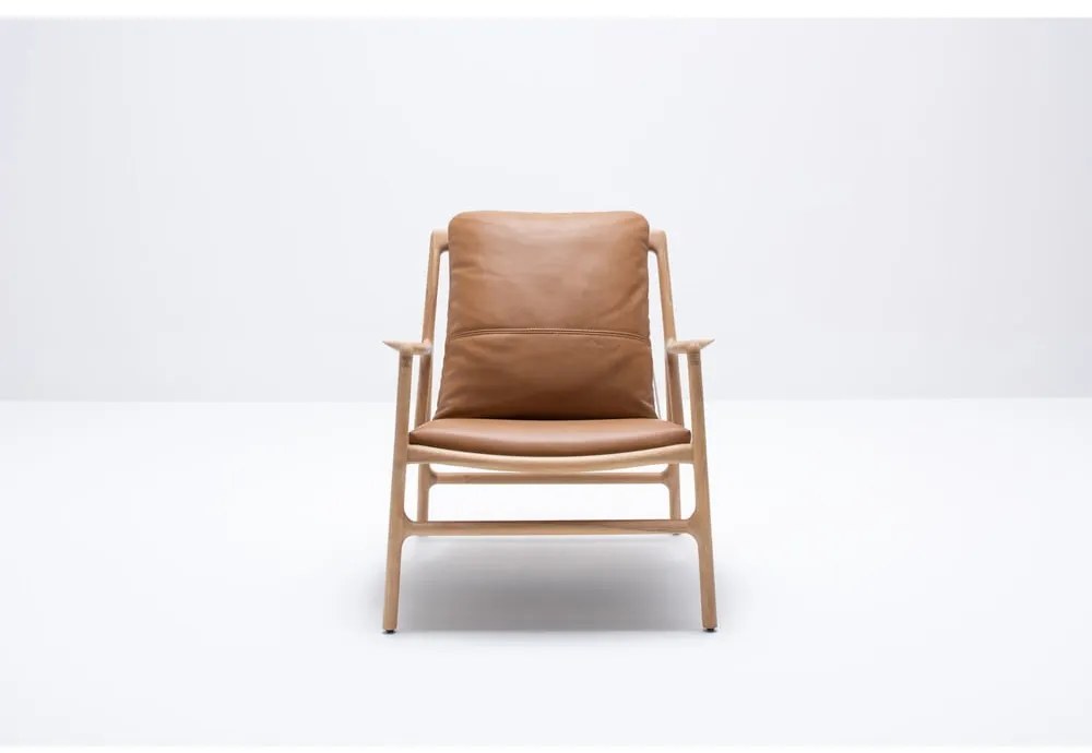 Barna-natúr színű bőr fotel Dedo – Gazzda