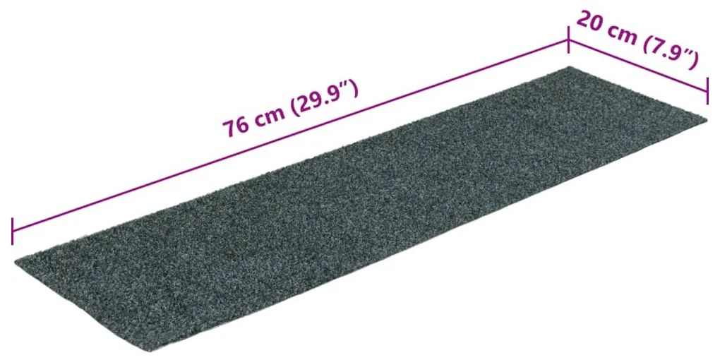15 db zöld négyszögletes öntapadó lépcsőszőnyeg 76 x 20 cm