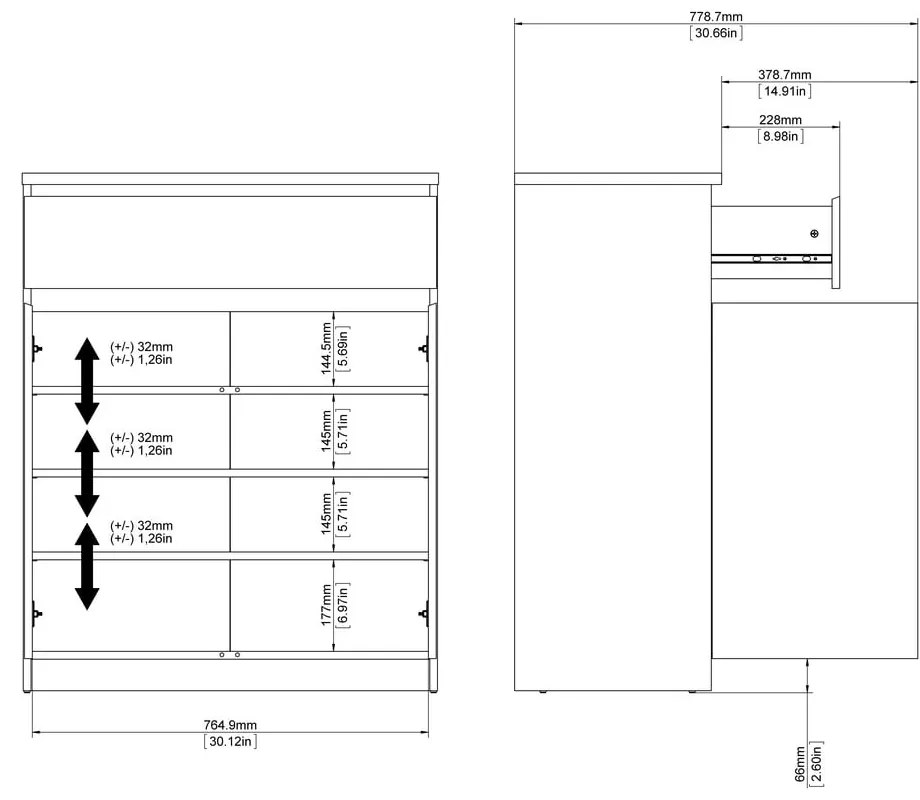 Natúr színű komód tölgyfa dekorral 80x100x40 cm Naia – Tvilum