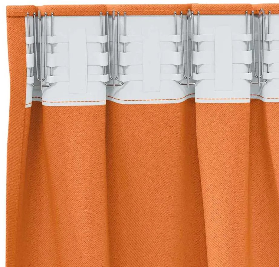 Függönyök 2 pcs Fényes narancssárga 260x140cm Poliészter