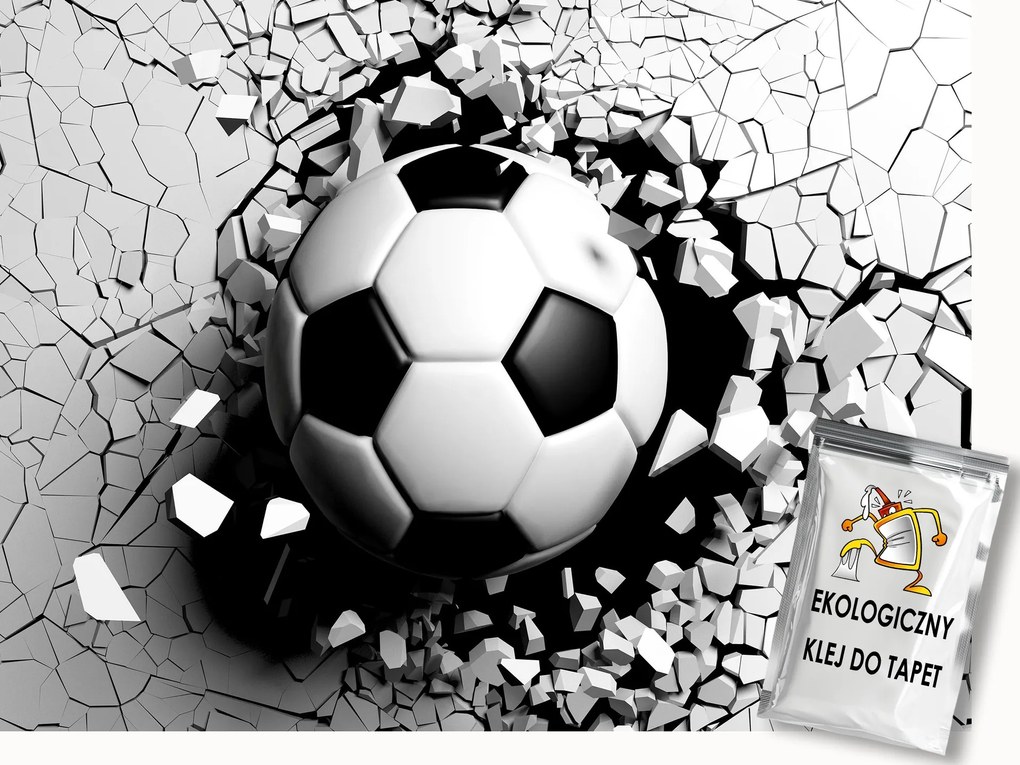 Fotótapéta Flizelina Fal Lyuk Sport Labdarúgás 3D 150x105 ragasztó
