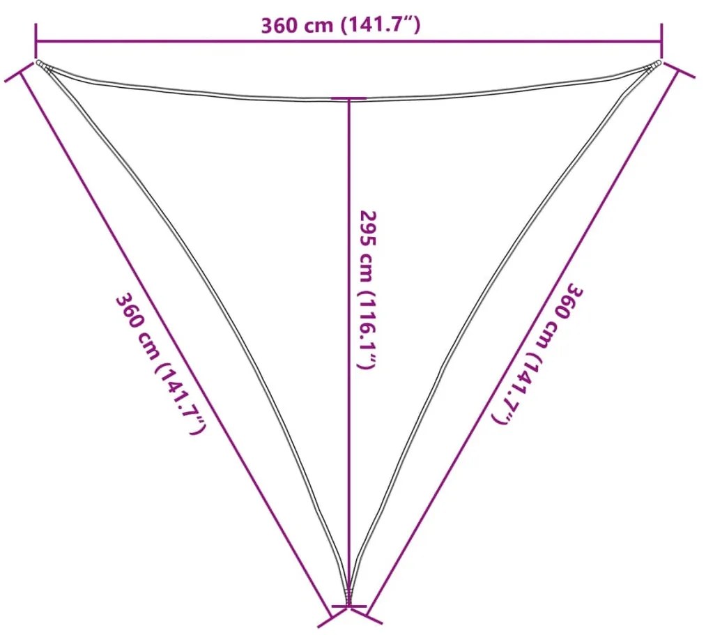 100% poliészter oxford szövet napvitorla 3,6x3,6x3,6 m