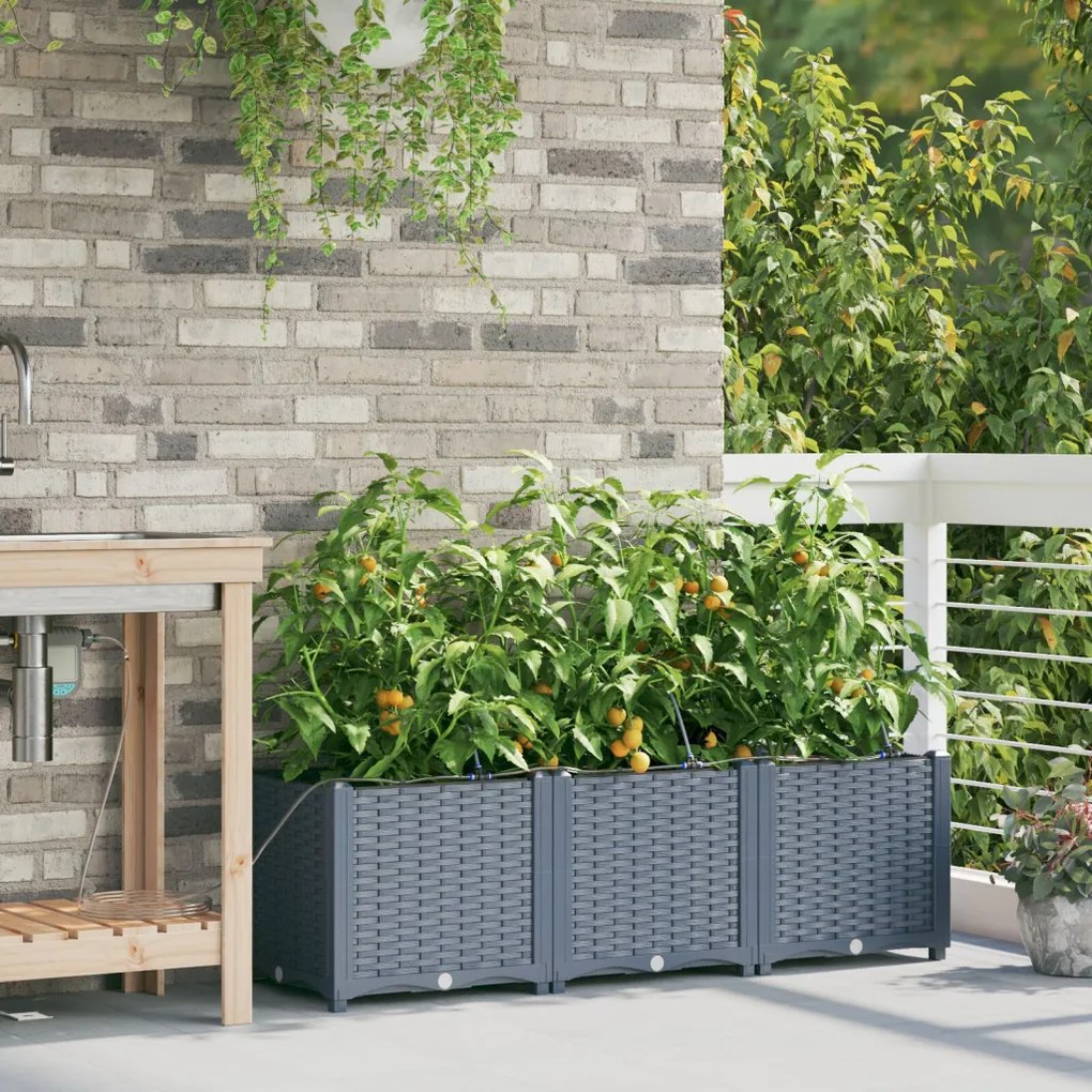 Kerti ültetők Világosszürke 120 x 40 x 37.5 cm Acél