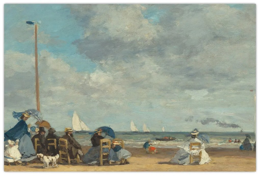 Kép - Eugène Boudin, Beach  at Trouville, reprodukciók (90x60 cm)