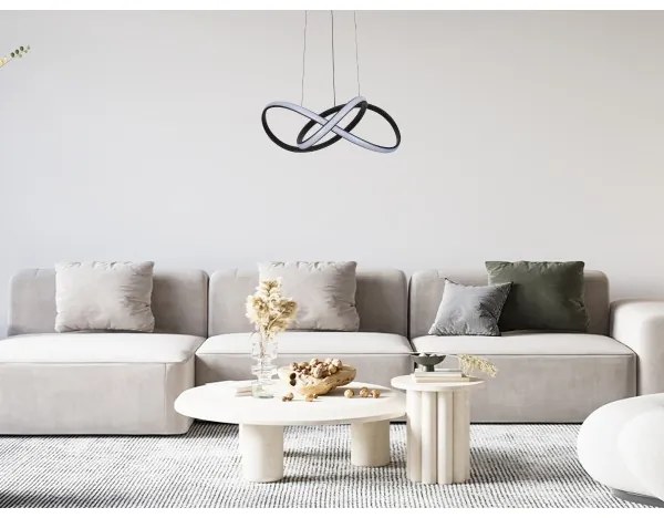 LED fényerőszabályozható, kábelen függesztett csillár LED/65W/230V 3000-6500K + távirányító