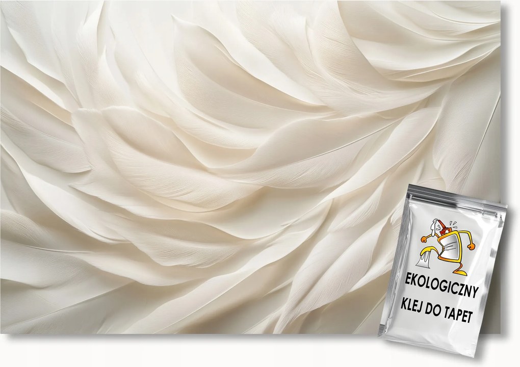 Fotótapéta Flizelina Természet Krém Tollak Pehely Boho Makro 100x75 ragasztó