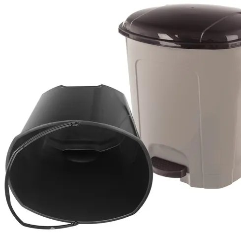 Orion szemeteskosár pedállal 21 L, barna , 21 l