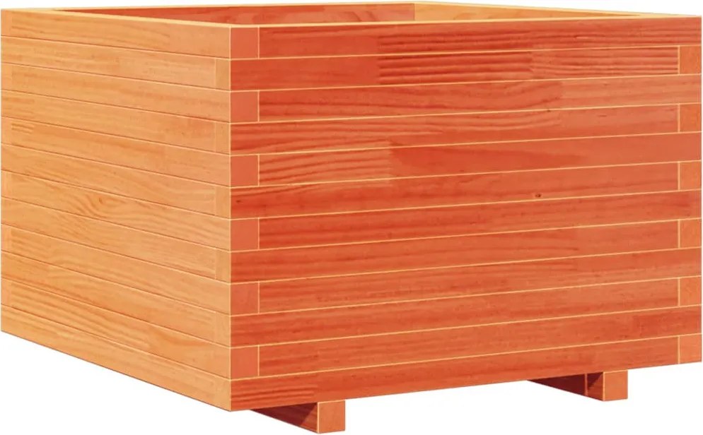 vidaXL viaszbarna tömör fenyőfa kerti virágláda 70 x 70 x 49,5 cm