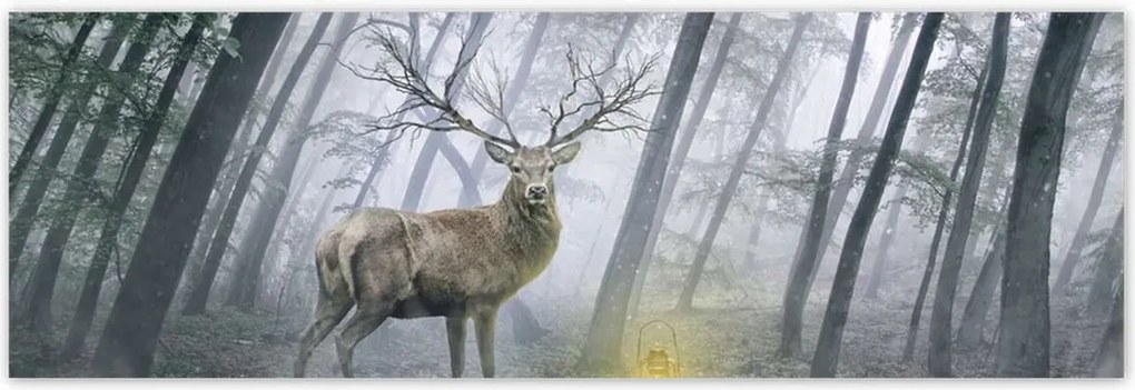 Poszterek 200x66 Szarvas az erdőben