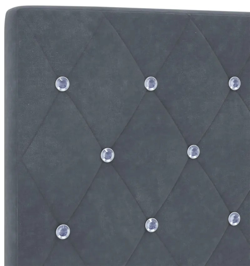 Bársony Fejtámla Argyle fejtámlával Sötétszürke 200 cm Bársony