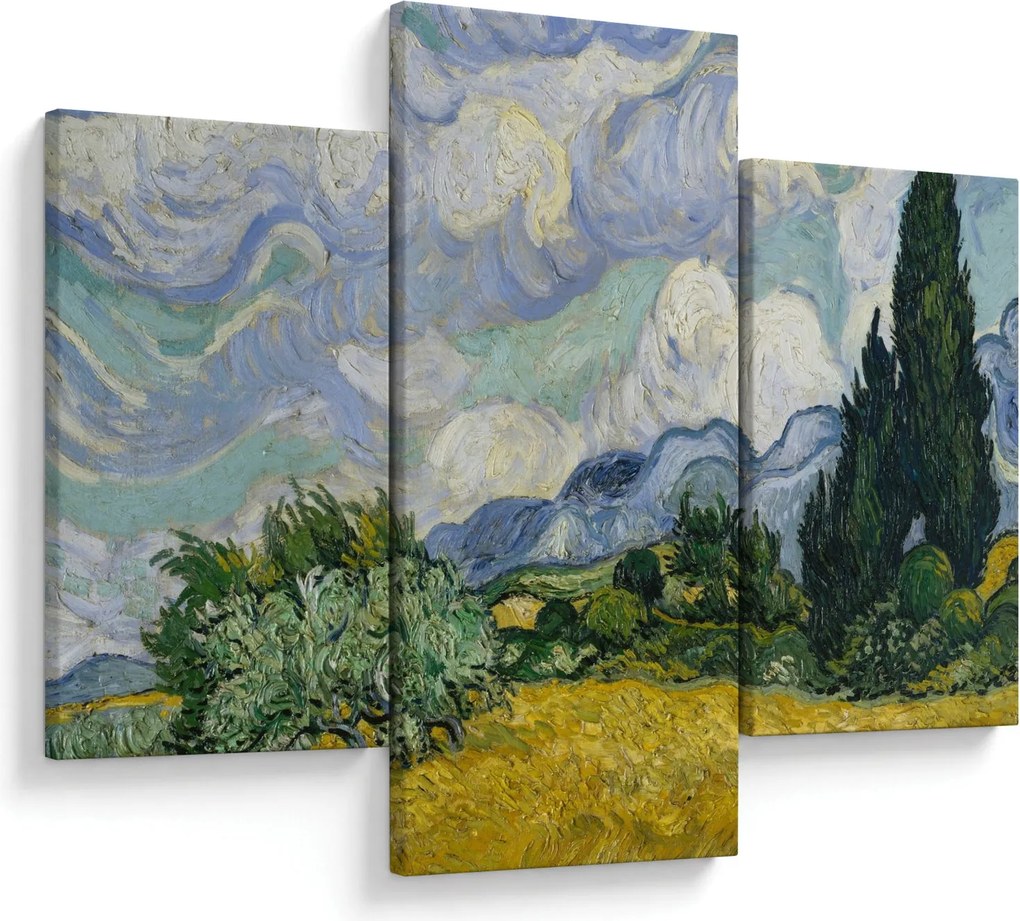 Kép - Vincent van Gogh, Wheat Field with Cypresses, reprodukciók (90x60 cm)