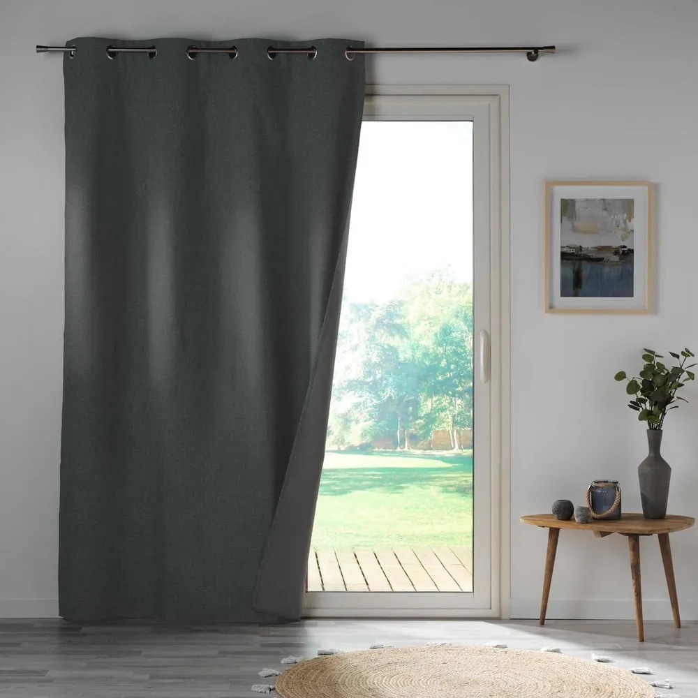Antracitszürke mikroszálas sötétítő függöny 140x260 cm Obscure – douceur d'intérieur