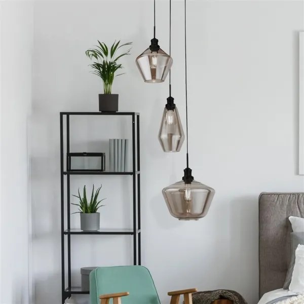 Searchlight 5423-3BK - Csillár zsinóron MIA 3xE27/60W/230V fekete