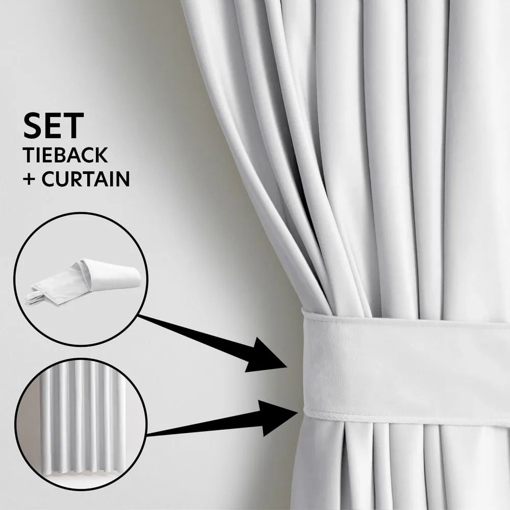 Fehér bársony dimout (részleges sötétítő) függöny 140x245 cm Pleat – Restilo